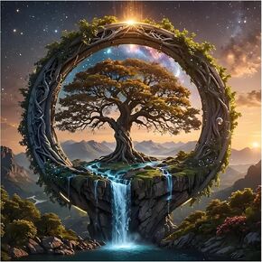 Skyboda Tree Diamond Painting Kits for Adults, DIY Tree Diamond Art Kits Full Round Drill Gem Art Diamond Crafts for Home Wall Art Decor 12×16inch