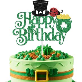 St Patricks Day Birthday Decorations Happy Birthday Cake Topper St Patricks Day Party Decorations Irish Party Decor Supplies Green