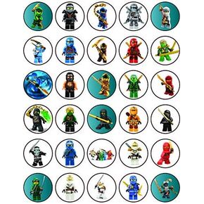 30 X Cupcake Toppers - Ninj Kids Party Collection من زينة الكيك الصالحة للأكل