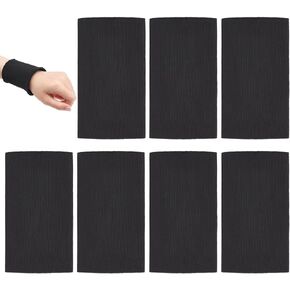 BENECREAT 12Pcs Black Polyester Ribbing Fabrics, 6x3.3inch Knitted Rib Fabric Cuffs Replacement Tubular Rib Knit Fabric for Waistband Wear Jacket Sportswear Cuffs Extension, 2mm Thick