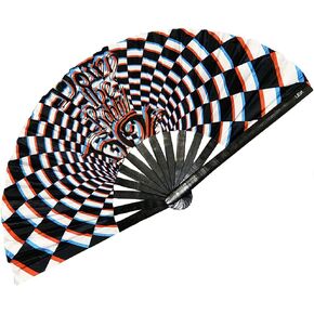 Psychedelic Rabbit Festival Hand Fan, Multi, Rave Gear, Exclusive