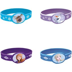 Unique Disney Frozen 2 Stretchy Silicone Bracelets - 4 Pcs, Multicolor, One Size