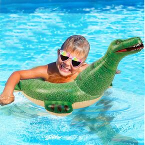 Lifelike Inflatable Dinosaur Pool Floats Kids, Swimming Pool Ring ，Kids Pool Toys for Toddlers Ages 3-12 Boys Girls