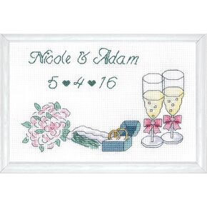 Janlynn Wedding Day Announcement Counted Cross Stitch Kit