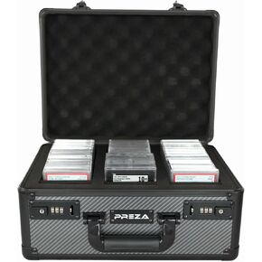 PREZA Graded Card Case - Slab Case for Graded Slabs - Premium Trading Card Storage Box with Upgraded Combination and Key Lock (X-Large)
