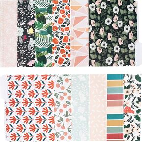 Cute File Folders, Set of 24 3-Tab Letter Size Decorative File Folders Boho Manilla 8.5 x 11 – Pretty Designer Home Office School Supplies (Enchantment)