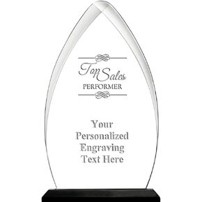 Top Sales Performer Acrylic Award, 6.75" H Personalized Sales Trophy with Custom Engraving Prime