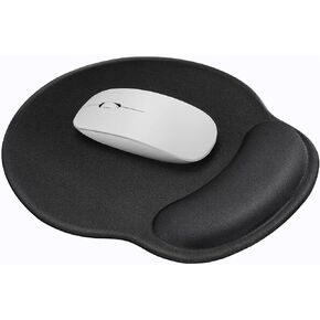 Soqool Mouse Pad, Ergonomic Mouse Pad with Comfortable Gel Wrist Rest Support and Non-Slip PU Base for Easy Typing Pain Relief, Durable and Washable, Classic Black