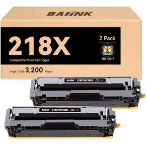 218X Black Toner Cartridges (No Chip) Replacement for HP 218X Black 218A W2180A W2180X Compatible for Pro MFP 3301fdw Pro 3201dw MFP 3301cdw MFP 3301sdw Printer (2-Pack)