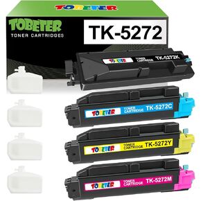 ToBeter TK5272 TK-5272 Toner Cartridge Set TK-5272K TK-5272C TK-5272M TK-5272Y Toner Compatible for ECOSYS M6230cidn M6235cidn M6630cidn P6230cdn Printers for 1T02TVCUS0 1T02TVBUS0 1T02TVAUS0 Toner