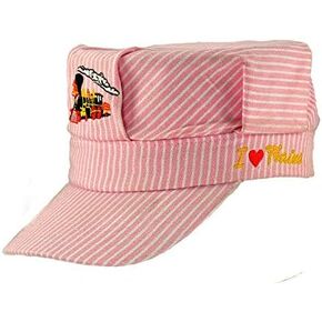 The Real Deal Girls Red Steam Engine Embroidered Train Engineers Hat with I Trains