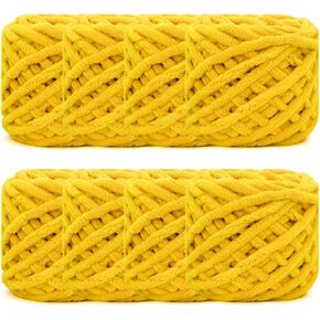8 Skein Soft Chenille Yarn Velvet Blancet Yarn Shicay Fluffy Plush Yarn for Crocheting and Knitting Drivf Hat Dibl Diy (Cream White)