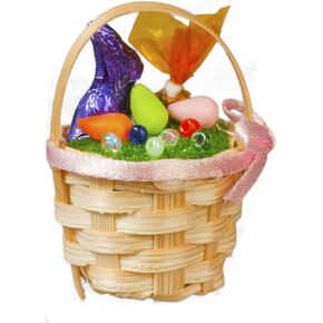 Dolls House Easter Basket with Chocolate Bunny Miniature 1:12 Scale Accessory