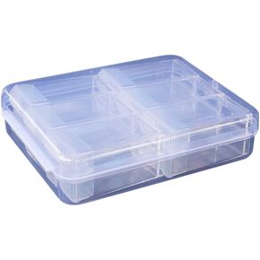 Large Clear Bead Organizer Box - 44 Slots Diamond Picture Storage Containers, 5D Diamond Embroidery Accessories Bead Organizer Case with Label Stickers for Art Craft, Storage Containers