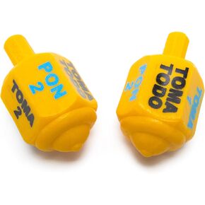 Classic Mexican Pirinola Toma Todo Plastic Solid Peace Color Collection Yellow Pirinola de Plastico Solida Coleccion Yellow (2 Pack)