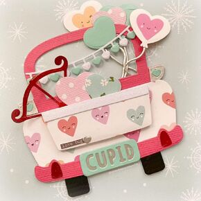 KSCRAFT Valentine Truck Add On Metal Cutting Dies Stencils for DIY Scrapbooking Decorative Embossing DIY Paper Card
