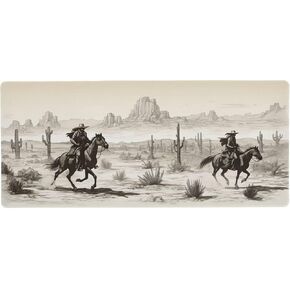 Western Desert Cowboy Pad Mouse Pad Large Non-Slip Desk For لسطح المكتب 3 مم سميك طويل من الحصيرة الحصيرة