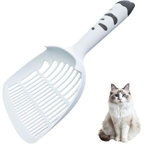 Cat Scooper for Litter Box, Cat Litter Scoop, Kitty Litter Scoop, Cat and Dog Poop Collector, Pet Litter Sifter, Cute Handle, Cat Litter Scooper with Holder for Various Litter Boxes (Blue)