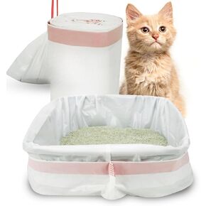 بطانات صندوق القمامة PETSWORLD ، أكياس مقلاة القمامة الثقيلة مع الرباطات لعلاج القمامة للقطط الأليفة (غير معقود) (جامبو - 45 × 18 بوصة ، 25 بوصة)