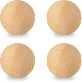 4 Pack 3 Inch Round Wooden Balls Unfinished Wooden Balls Natural Wooden Balls for Crafts for Crafts and DIY Projects and Decorations