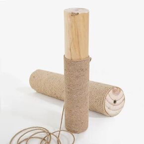 Cat Scratching Post Replacement, 2pcs 15.74 x 2.75 Inch Natural Solid Wood Sisal Pole Cat Tree Replacement Post, Refill Scratcher Posts for Indoor