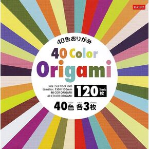 Daiso Japan 40 Color Origami - 120 ورقة