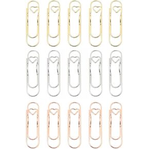 15PCS Multi Functional Love Pen Clip Paper Clip Pen Clip 72x20mm Pen Barrel Paper Pen Clip Writing Stationery Notebook Fixed Pen Hangers for Memo Pad Holder Document Ticket Holder