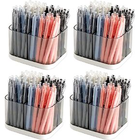 Yesesion 4 Pack Pencil Holder with 4 Compartments, Plastic Desk Accessories Organizer with Handle for Home Office Supplies, Marker Pens, Crayons, Ruler, Stationery, Art Crafts, Makeup Brush Container