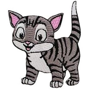 cute cat patch, cute kitten patch, Cartoon patch, Kids Patch Embroidered Iron on Sew on Patch Badge for Clothes etc. 7x6cm