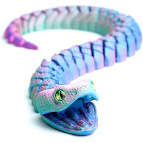 Movable Mouth 3D Printed Snake Models,Flexible Joint Animal lacertid Figurines, 3D Printing Stuff Cheap,Stress Relief, Fidget restlessness, ADHD Toys, Surprise Fantasy Gifts (PG)