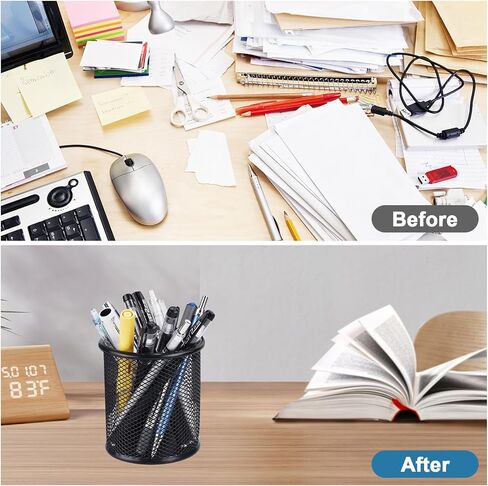 Marte Vanci Mesh Pencil Holder Pen Holder for Desk Metal Pencil Cup Holder Desktop Pencil Marker Brush Organizer for Home Office Multicolor 4 Packs in Saudi Arabia