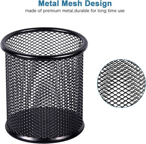 Marte Vanci Mesh Pencil Holder Pen Holder for Desk Metal Pencil Cup Holder Desktop Pencil Marker Brush Organizer for Home Office Multicolor 4 Packs in Saudi Arabia