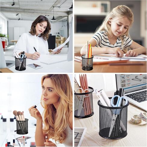 Marte Vanci Mesh Pencil Holder Pen Holder for Desk Metal Pencil Cup Holder Desktop Pencil Marker Brush Organizer for Home Office Multicolor 4 Packs in Saudi Arabia