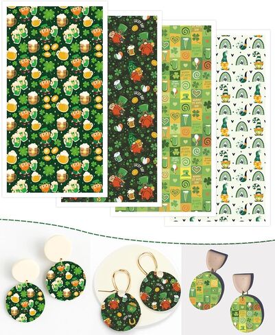 Puocaon Easter Clay Transfer Paper - 20 Pcs Colorful Easter Egg Polymer Clay Transfer Paper, Bright Flower Eggs Clay Transfer Sheets, Polymer Clay Transfer Paper for Jewelry Earrings Making in Kuwait