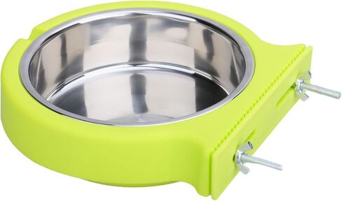 RUBYHOME Dog Bowl Feeder Pet Puppy Food Water Bowl, 2-in-1 Plastic Bowl & Stainless Steel Bowl, Removable Hanging Cat Rabbit Bird Food Basin Dish Perfect for Crates & Cages in Saudi Arabia
