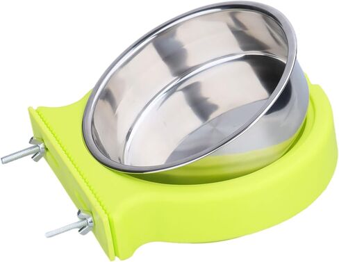 RUBYHOME Dog Bowl Feeder Pet Puppy Food Water Bowl, 2-in-1 Plastic Bowl & Stainless Steel Bowl, Removable Hanging Cat Rabbit Bird Food Basin Dish Perfect for Crates & Cages in Saudi Arabia
