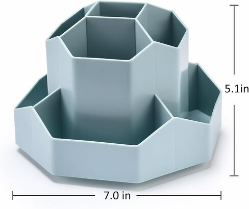 Pencil Pen Holder for Desk, 9 Slots 360 Degree Rotating Desk Organizer, Cute Pen Organizers Stationery Supplies for Office Home & Art Supply (Black) in Kuwait