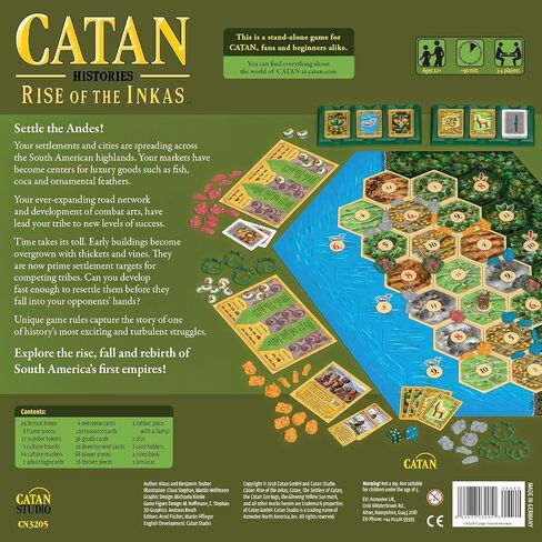 CATAN Histories Rise of the Inkas Board Game - Explore the Ancient Andean Cultures in this Strategic Game! Family Game for Kids & Adults, Ages 12+, 3-4 Players, 90 Min Playtime, Made by CATAN Studio in Saudi Arabia