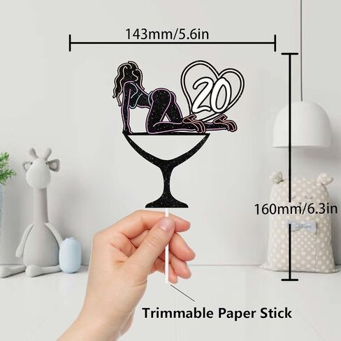 Glitter Crazy Girl 35 Cake Topper Let’s Glow Crazy Party Theme Decoration Supplies Women Girls Happy Birthday 35th Anniversary Party Decor Supplies in Saudi Arabia