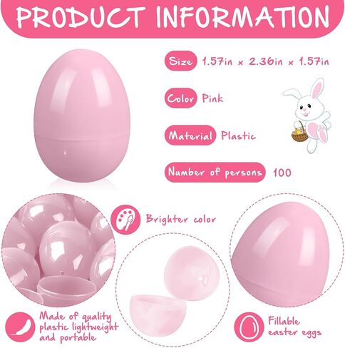 24 PCS Easter Eggs Plastic Eliper Exter Beags Bupration فارغة فارغة لمواد حشو سلة عيد الفصح ، حفل عيد الفصح. in Saudi Arabia