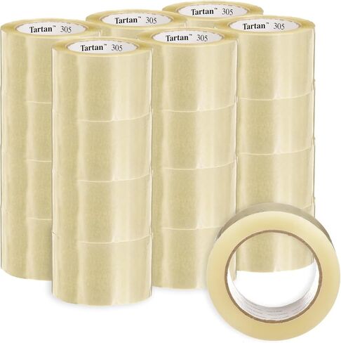 3M Tartan Box Sealing Tape 305 ، واضحة ، واجب الضوء ، دائمة ، 2.83 في × 109.36 ياردة (72 مم × 100 م) ، 24 لفات/حالة in Saudi Arabia