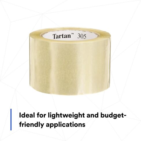 3M Tartan Box Sealing Tape 305 ، واضحة ، واجب الضوء ، دائمة ، 2.83 في × 109.36 ياردة (72 مم × 100 م) ، 24 لفات/حالة in Saudi Arabia