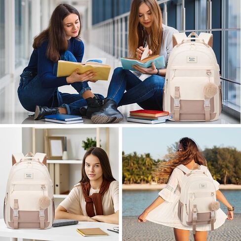 School Backpack for Teen Girls, 15.6 Inch College Backpack Elementary Middle High School Bag Large Cute Bookbags, Lightweight Laptop Backpacks Casual Daypack Kids Book Bag for Women Students in Saudi Arabia