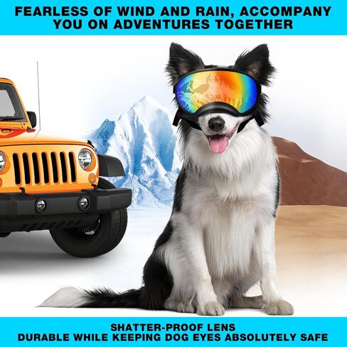 Pacify Dog Goggles for Large Dogs, UV Protection Dog Sunglasses with Adjustable Strap for Medium Large Dog Pet Glasses in Saudi Arabia