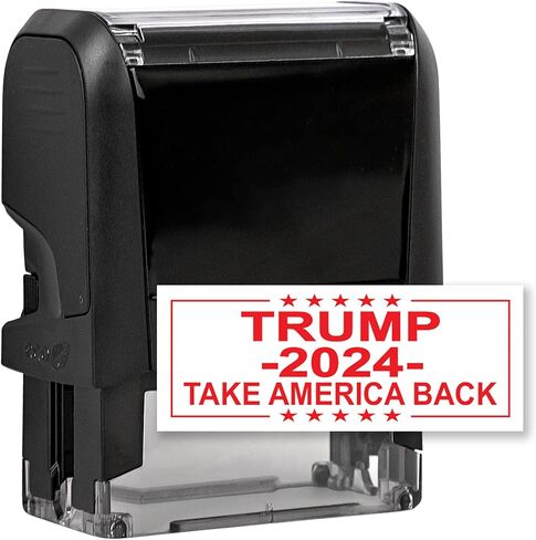 Donald Trump Lives Here Stamp - Self Inking Custom Stamp for Trump 2024 Merchandise, Office Supplies, Election Party Decorations, Fun Novelty Stamp in Kuwait