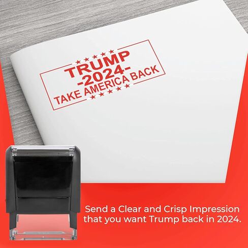 Donald Trump Lives Here Stamp - Self Inking Custom Stamp for Trump 2024 Merchandise, Office Supplies, Election Party Decorations, Fun Novelty Stamp in Kuwait