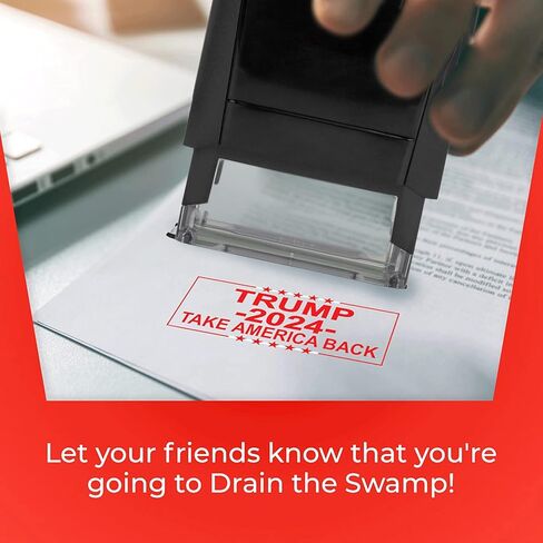 Donald Trump Lives Here Stamp - Self Inking Custom Stamp for Trump 2024 Merchandise, Office Supplies, Election Party Decorations, Fun Novelty Stamp in Kuwait