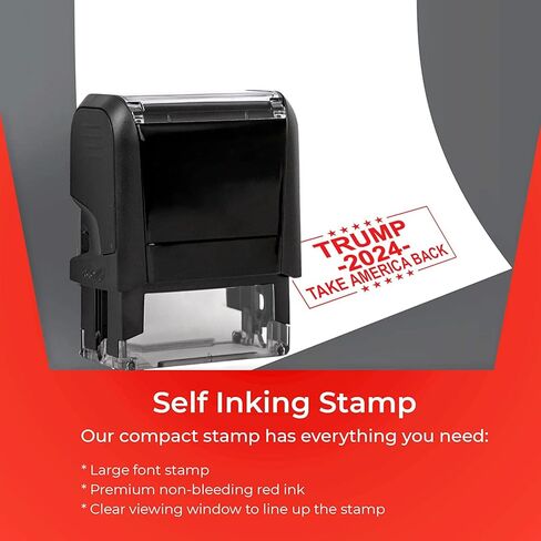 Donald Trump Lives Here Stamp - Self Inking Custom Stamp for Trump 2024 Merchandise, Office Supplies, Election Party Decorations, Fun Novelty Stamp in Kuwait