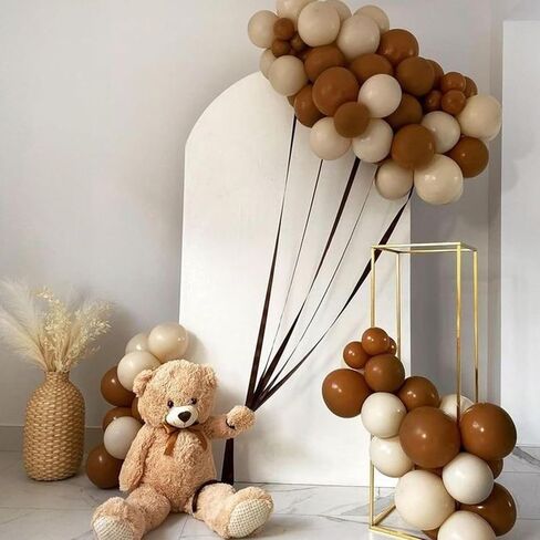 Brown Balloon Garland Arch Kit,120pcs Boho Brown Gold Cream Coffee Balloons Arch,for Birthday,Baby Shower,Jungle Safari,Woodland Party Decorations in Kuwait