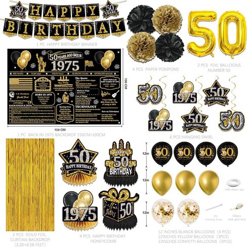 21st birthday decorations for him her,happy 21st birthday banner,black gold 21 years ago back in 2004 Backdrop,Hanging Swirl,paper Poms,honeycomb centerpiece,21st birthday balloons for him men in Saudi Arabia